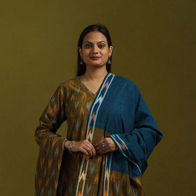 Handloom cotton pochampally ikat 3pc kurta set for women 03