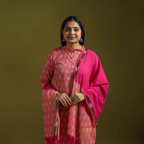 Handloom cotton pochampally ikat 3pc kurta set for women 06