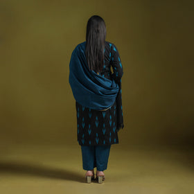 Handloom cotton pochampally ikat 3pc kurta set for women 09