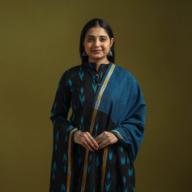 Handloom cotton pochampally ikat 3pc kurta set for women 09