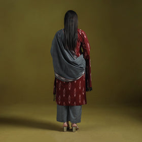 Handloom cotton pochampally ikat 3pc kurta set for women 12