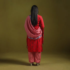 Handloom cotton pochampally ikat 3pc kurta set for women 14