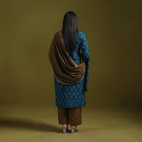 Handloom cotton pochampally ikat 3pc kurta set for women 17