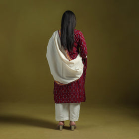 Handloom cotton pochampally ikat 3pc kurta set for women 18