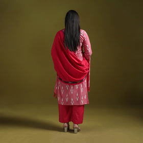 Handloom cotton pochampally ikat 3pc kurta set for women 19