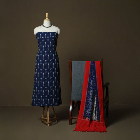 Handloom cotton pochampally ikat 3pc unstitched dress