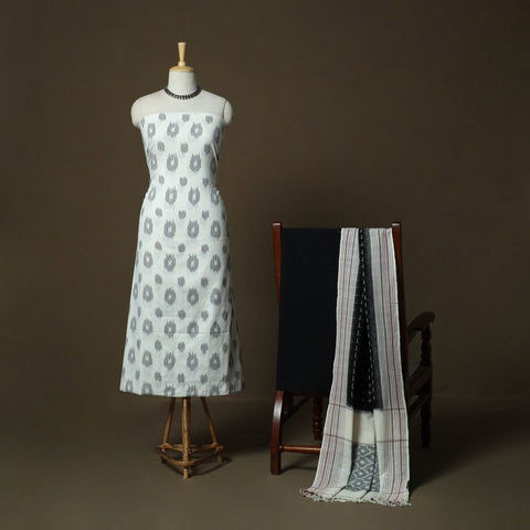 Handloom cotton pochampally ikat 3pc unstitched dress