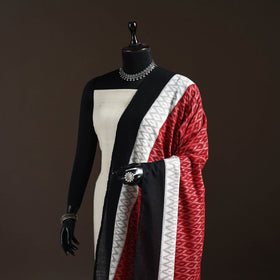 Handloom cotton pochampally ikat dupatta 02 - handcrafted