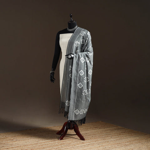 Handloom cotton pochampally ikat dupatta 05 - handcrafted