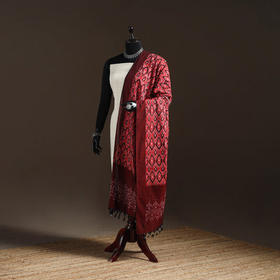 Handloom cotton pochampally ikat dupatta 08 - handcrafted