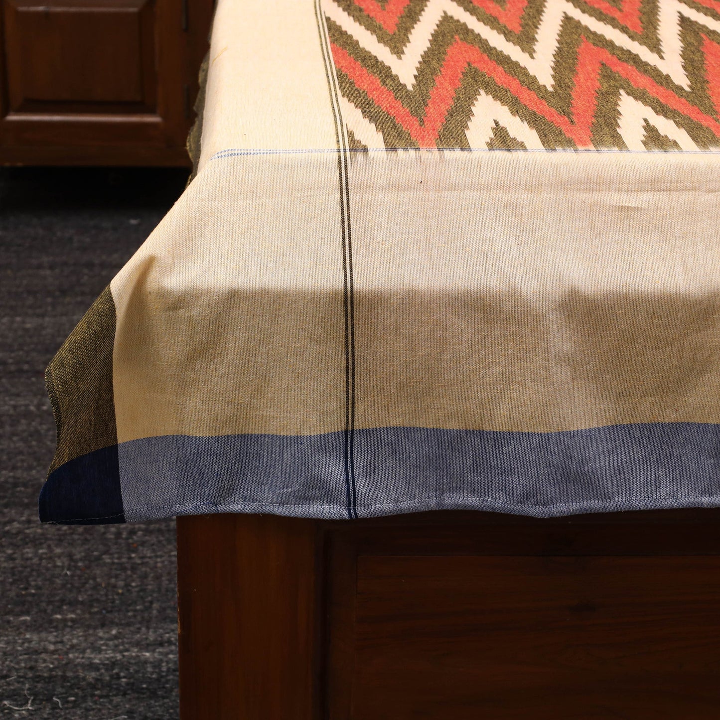 Handloom cotton single pochampally ikat bed sheet (90 x 60