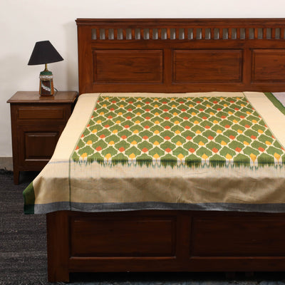 Handloom cotton single pochampally ikat bed sheet (90 x 60