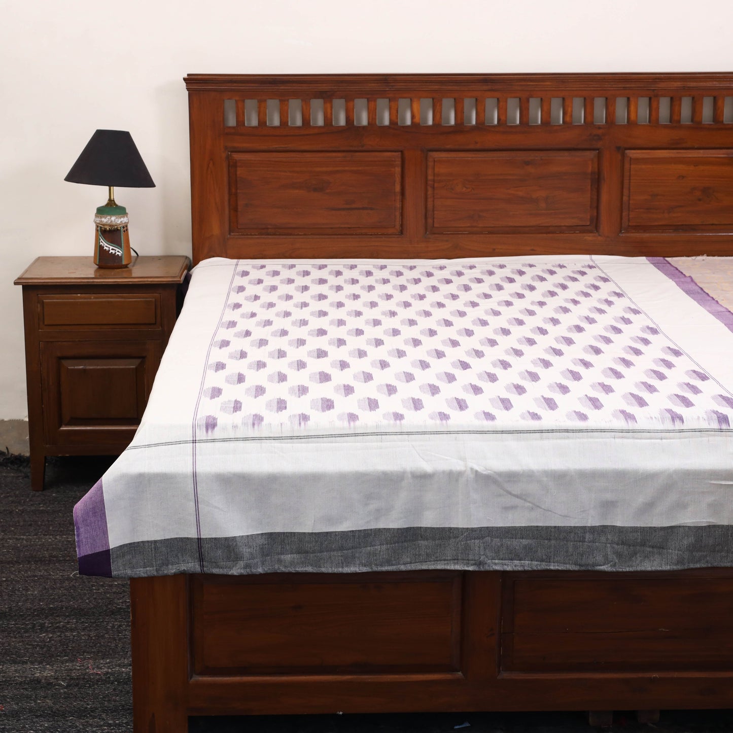 Handloom cotton single pochampally ikat bed sheet (90 x 60