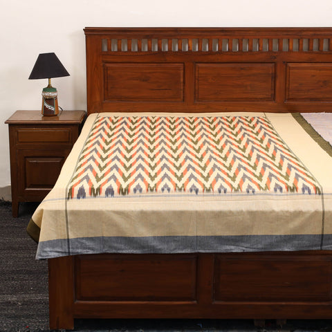 Handloom cotton single pochampally ikat bed sheet (90 x 60