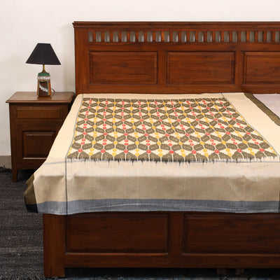 Handloom cotton single pochampally ikat bed sheet (90 x 60
