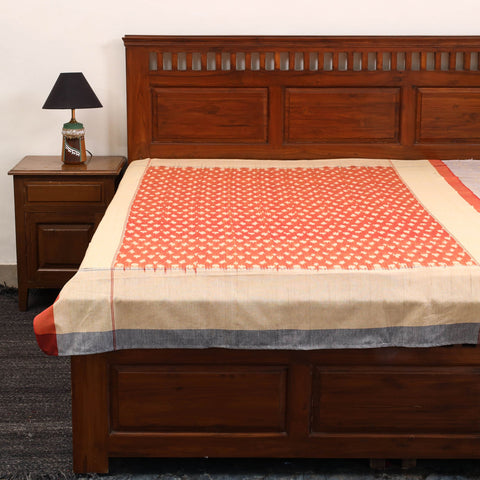 Handloom cotton single pochampally ikat bed sheet (90 x 60