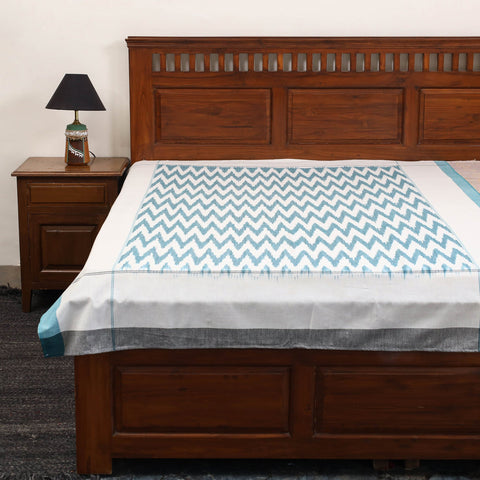 Handloom cotton single pochampally ikat bed sheet (90 x 60