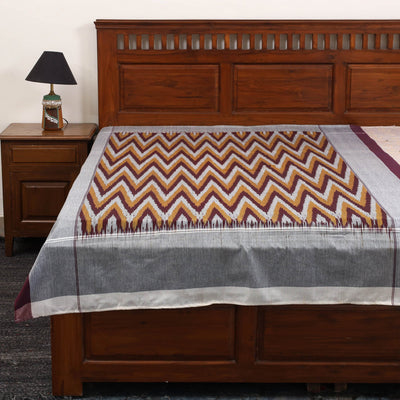Handloom cotton single pochampally ikat bed sheet (90 x 60
