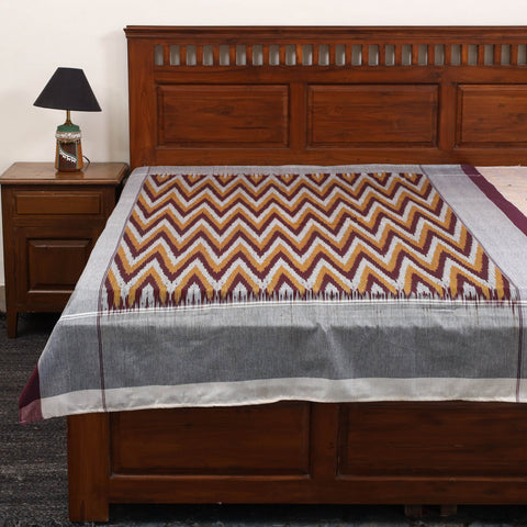 Handloom cotton single pochampally ikat bed sheet (90 x 60