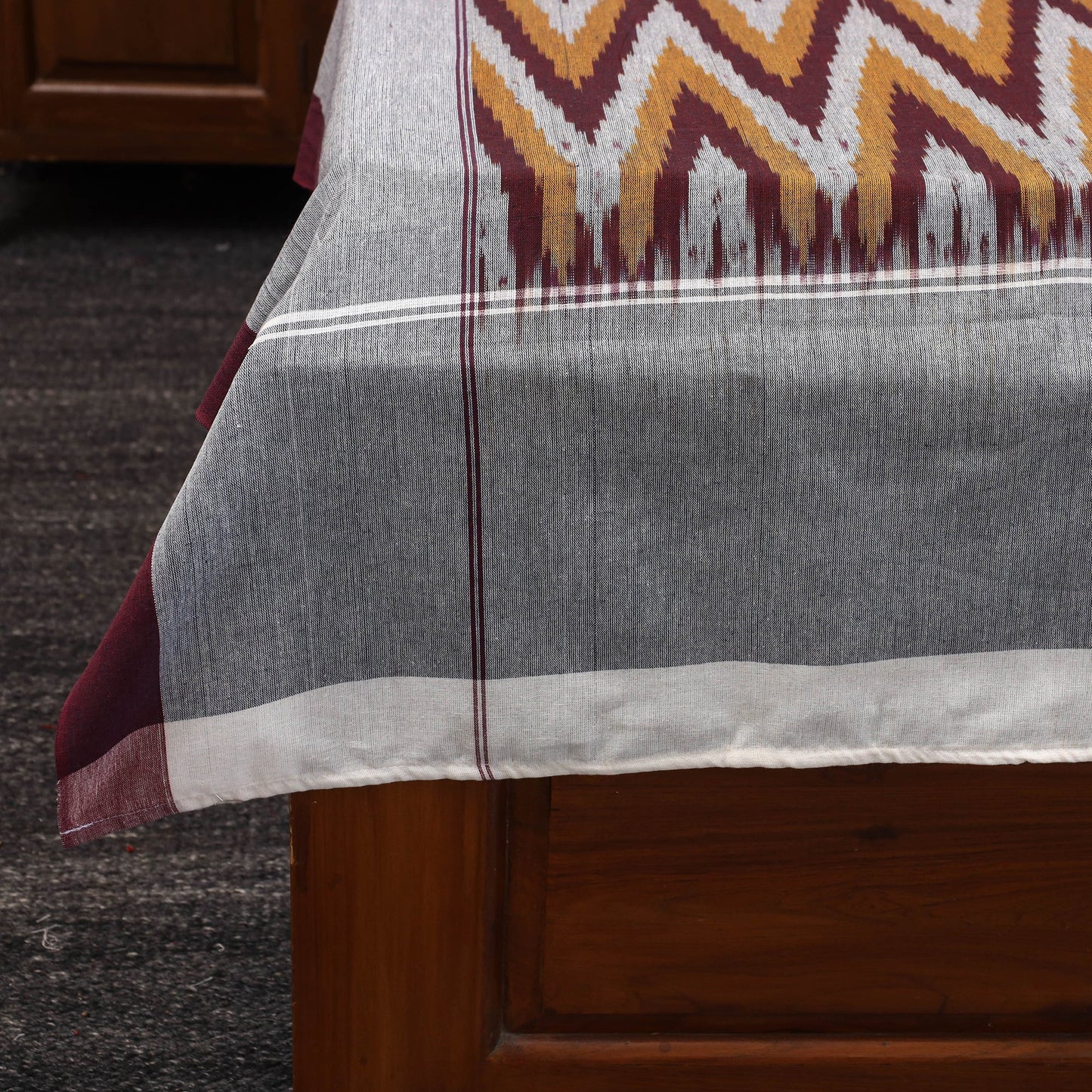 Handloom cotton single pochampally ikat bed sheet (90 x 60