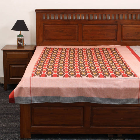 Handloom cotton single pochampally ikat bed sheet (90 x 60