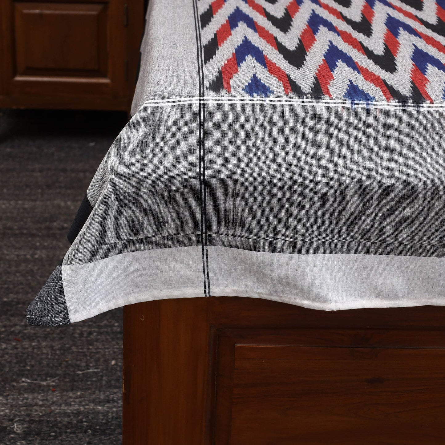 Handloom cotton single pochampally ikat bed sheet (90 x 60