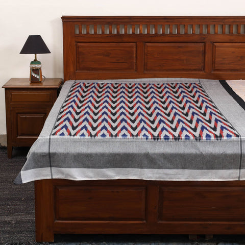 Handloom cotton single pochampally ikat bed sheet (90 x 60