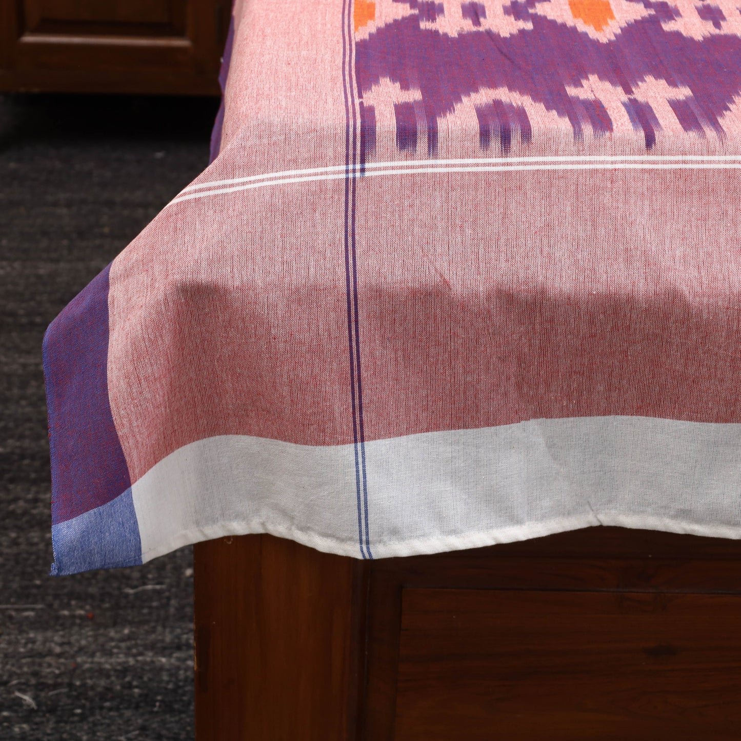 Handloom cotton single pochampally ikat bed sheet (90 x 60