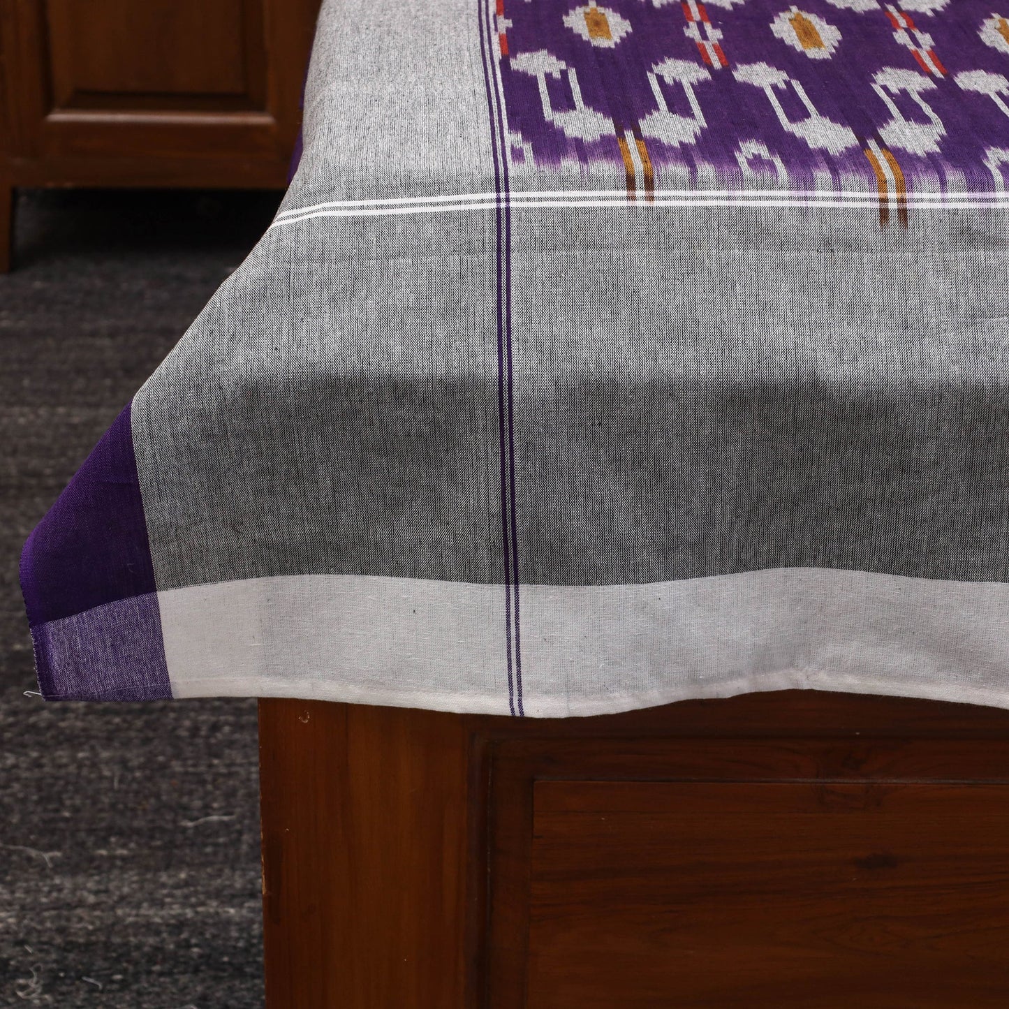 Handloom cotton single pochampally ikat bed sheet (90 x 60