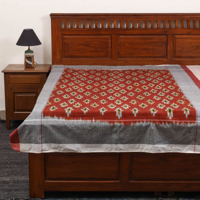 Handloom cotton single pochampally ikat bed sheet (90 x 60