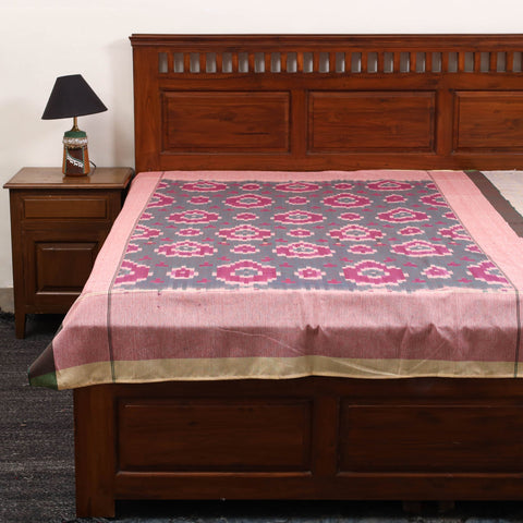 Handloom cotton single pochampally ikat bed sheet (90 x 60