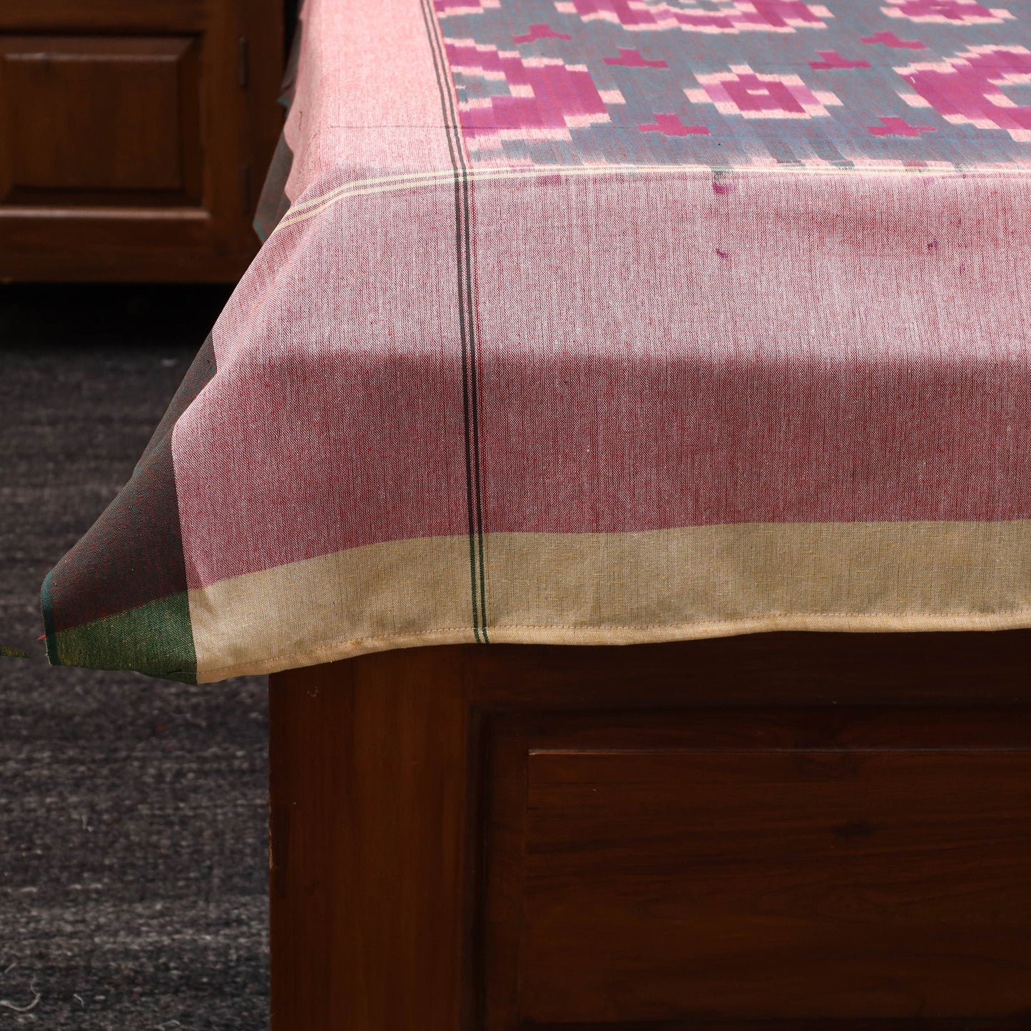 Handloom cotton single pochampally ikat bed sheet (90 x 60