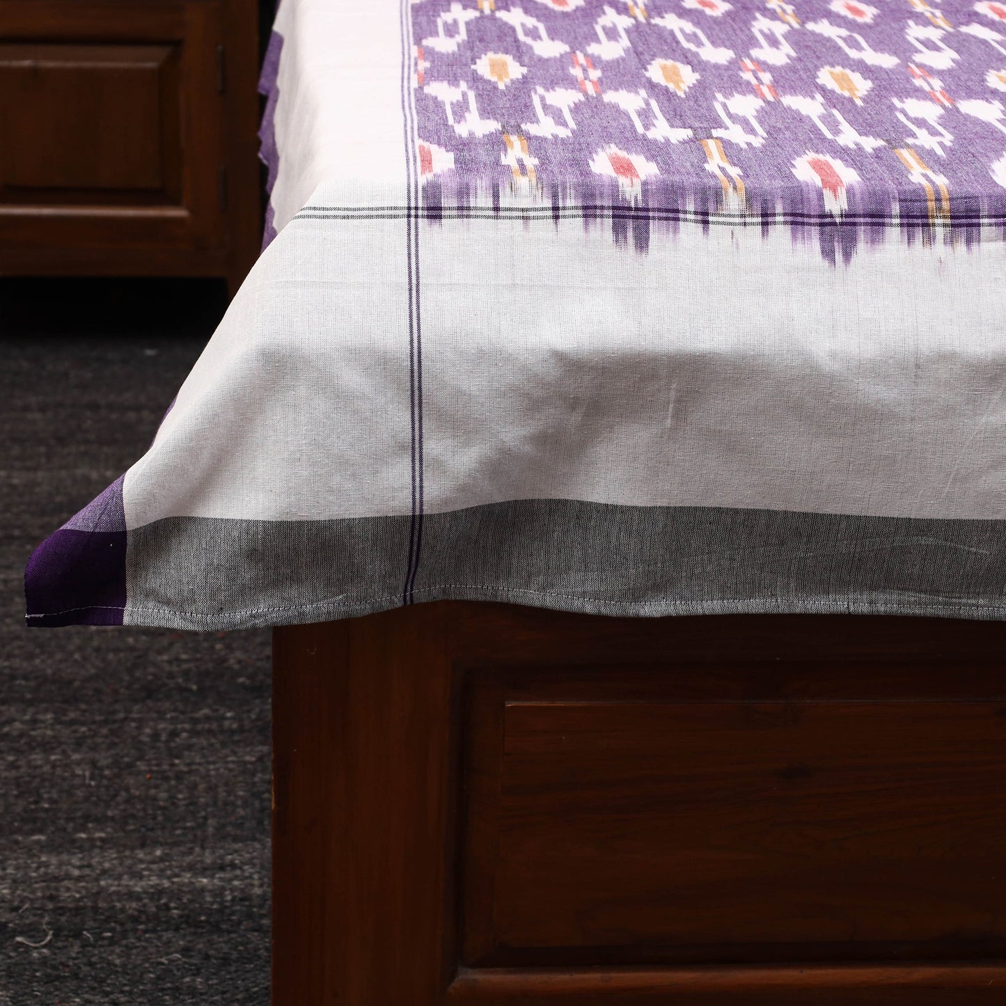 Handloom cotton single pochampally ikat bed sheet (90 x 60