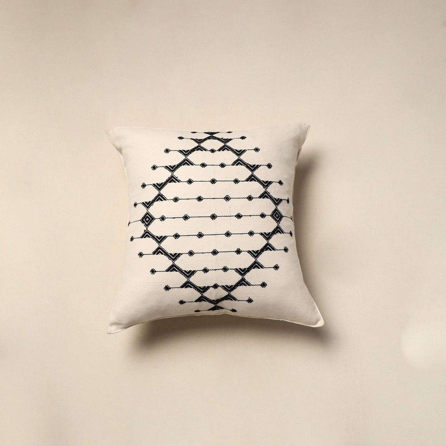 Handloom cotton urmul kashida stitch cushion cover 21
