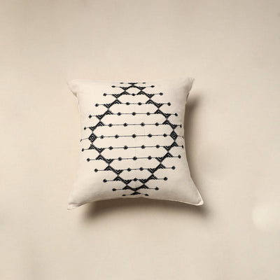 Handloom cotton urmul kashida stitch cushion cover 21
