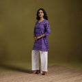 Handloom embroidered mercerised cotton short pochampally