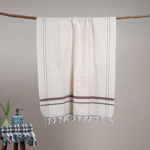Handloom fine cotton bath towel 21 - handcrafted
