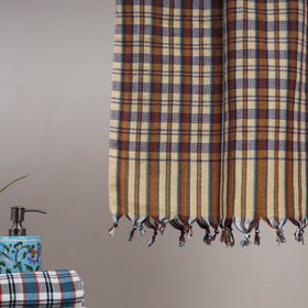 Handloom fine cotton checks bath towel 01 - handcrafted