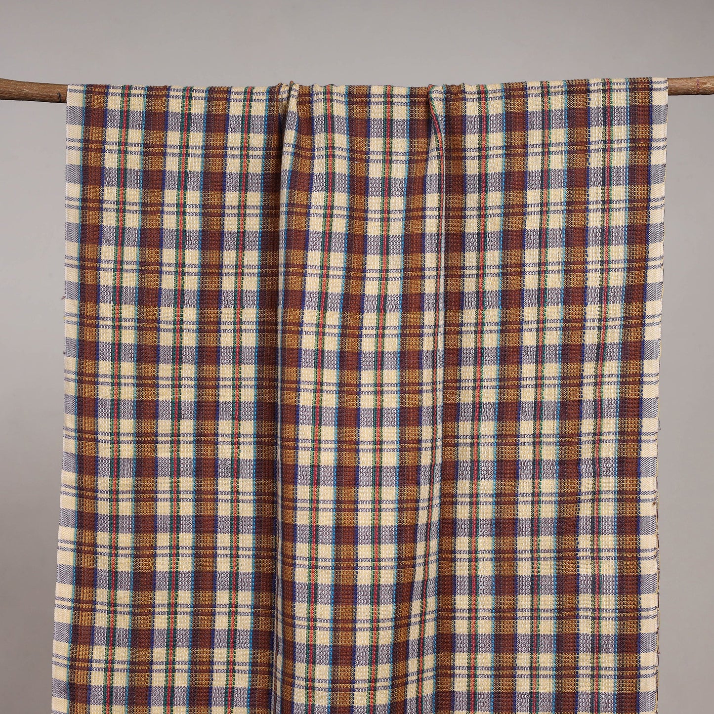 Handloom fine cotton checks bath towel 01 - handcrafted