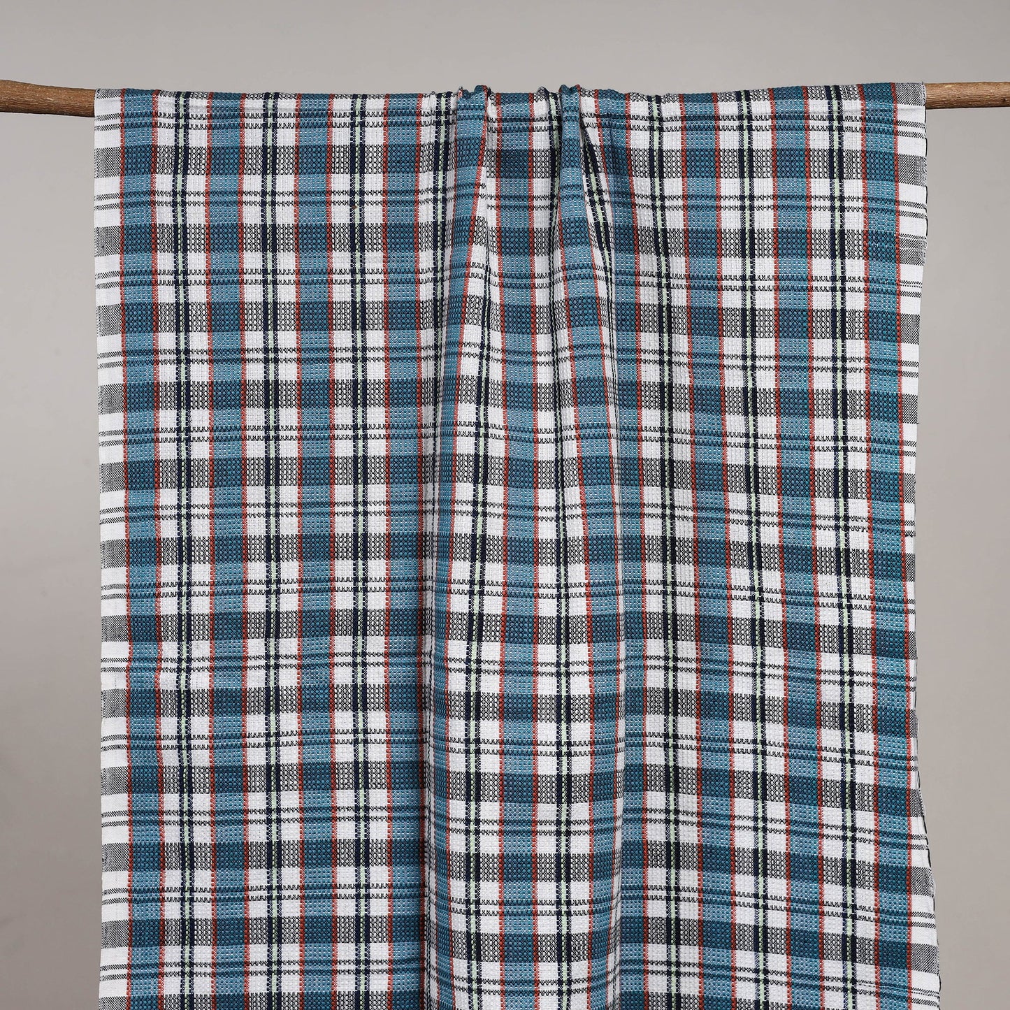 Handloom fine cotton checks bath towel 02 - handcrafted