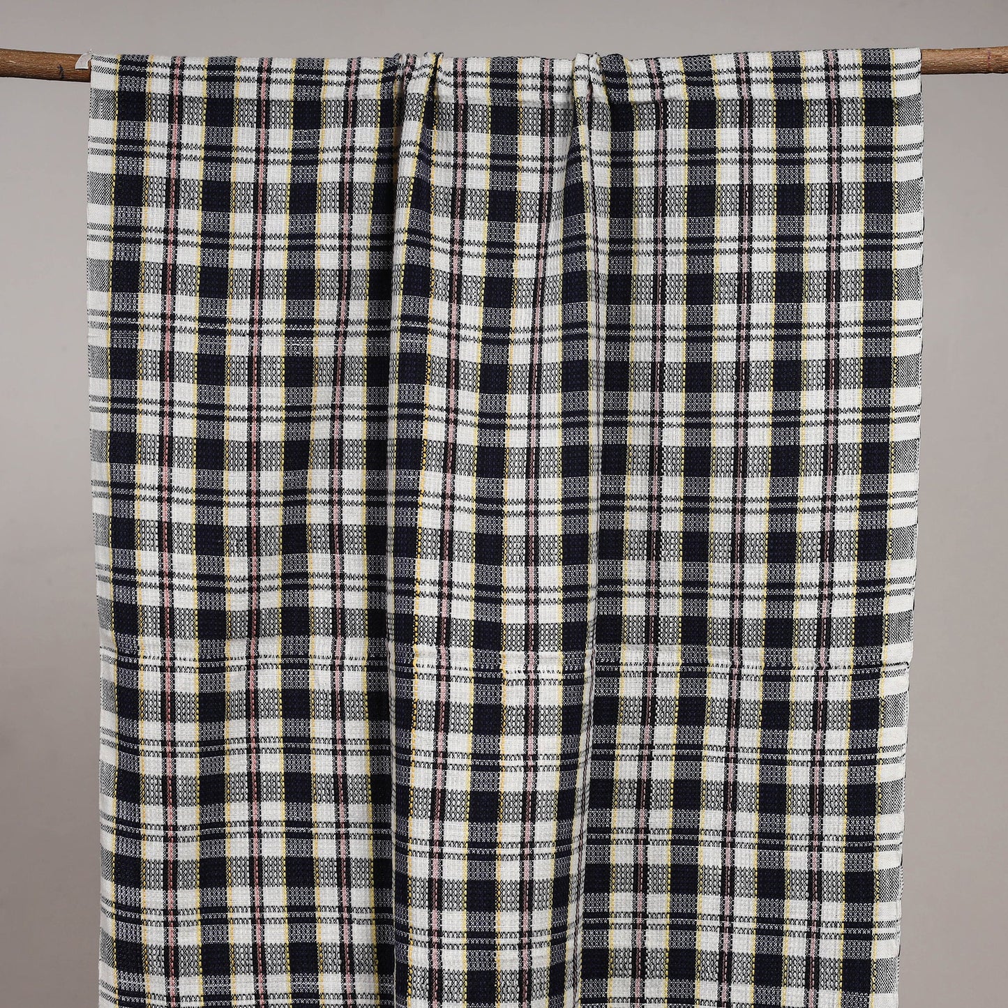 Handloom fine cotton checks bath towel 06 - handcrafted