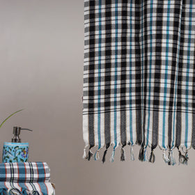 Handloom fine cotton checks bath towel 08 - handcrafted