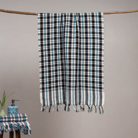 Handloom fine cotton checks bath towel 08 - handcrafted