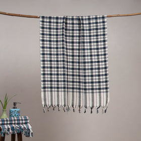 Handloom fine cotton checks bath towel 09 - handcrafted