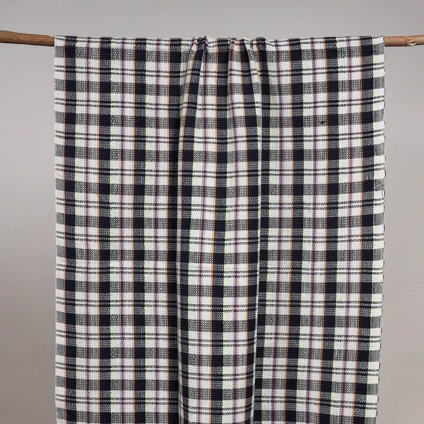 Handloom fine cotton checks bath towel 12 - handcrafted