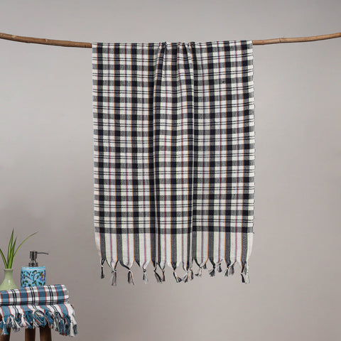 Handloom fine cotton checks bath towel 12 - handcrafted