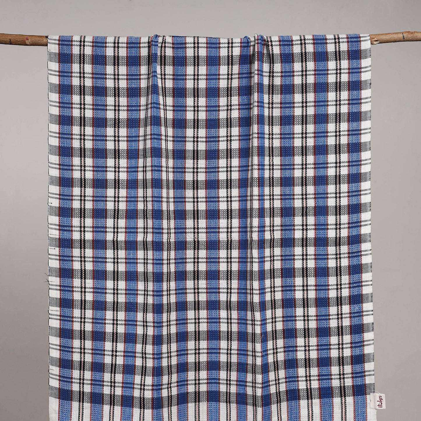 Handloom fine cotton checks bath towel 15 - handcrafted