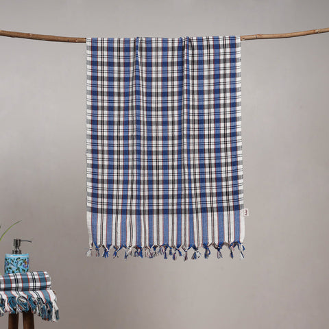 Handloom fine cotton checks bath towel 15 - handcrafted