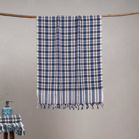 Handloom fine cotton checks bath towel 15 - handcrafted