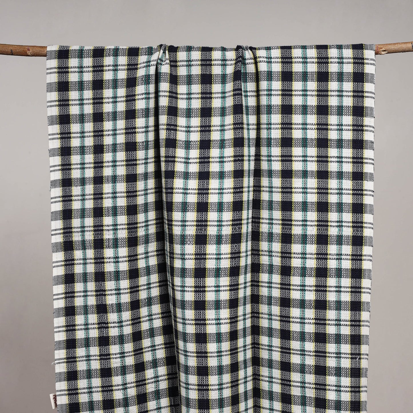 Handloom fine cotton checks bath towel 16 - handcrafted